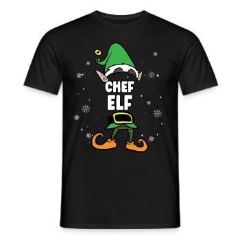 Chef Elf Partnerlook Weihnachten - Männer T-Shirt - Schwarz - Vorne - AI Model Male 178 light (178cm)
