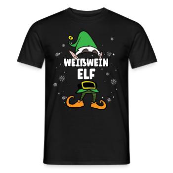 Weißwein Elf Partnerlook Weihnachten - Männer T-Shirt - Schwarz - Vorne - AI Model Male 178 light (178cm)