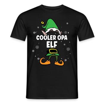 Cooler Opa Elf Partnerlook Weihnachten - Männer T-Shirt - Schwarz - Vorne - AI Model Male 178 light (178cm)