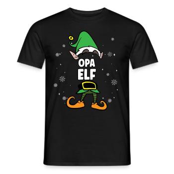 Opa Elf Partnerlook Weihnachten - Männer T-Shirt - Schwarz - Vorne - AI Model Male 178 light (178cm)