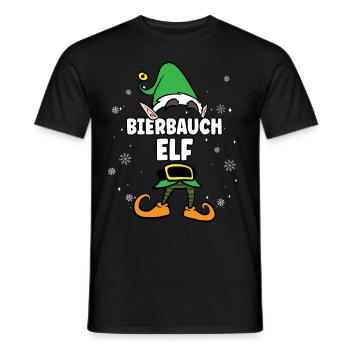 Bierbauch Elf Partnerlook Weihnachten - Männer T-Shirt - Schwarz - Vorne - AI Model Male 178 light (178cm)