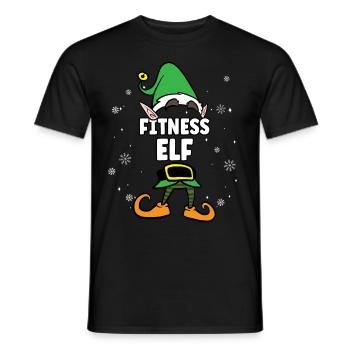 Fitness Elf Partnerlook Weihnachten - Männer T-Shirt - Schwarz - Vorne - AI Model Male 178 light (178cm)