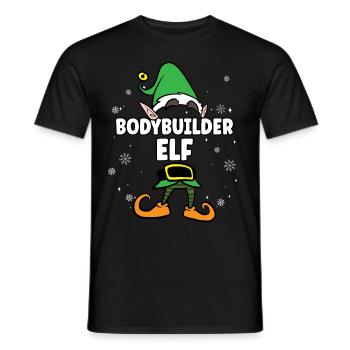 Bodybuilder Elf Partnerlook Weihnachten - Männer T-Shirt - Schwarz - Vorne - AI Model Male 178 light (178cm)