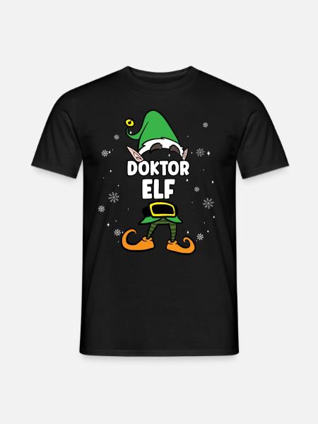 Doktor Elf Partnerlook Weihnachten - Männer T-Shirt - Schwarz