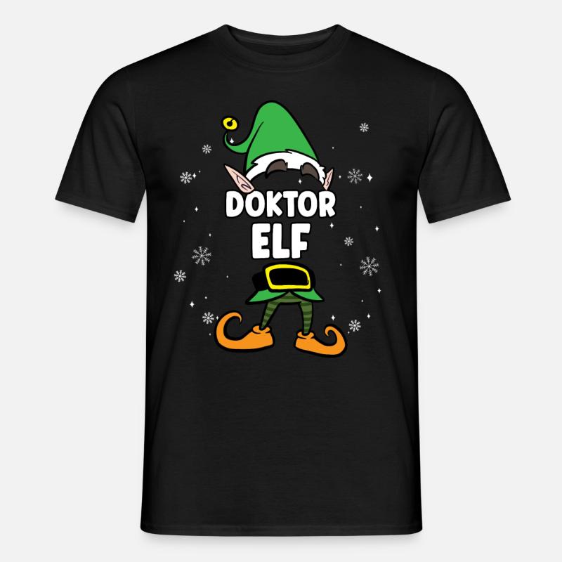 Doktor Elf Partnerlook Weihnachten - Männer T-Shirt - Schwarz
