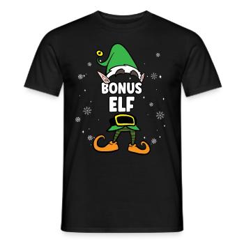 Bonus Elf Partnerlook Weihnachten - Männer T-Shirt - Schwarz - Vorne - AI Model Male 178 light (178cm)