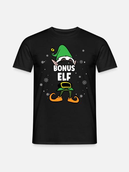 Bonus Elf Partnerlook Weihnachten - Männer T-Shirt - Schwarz