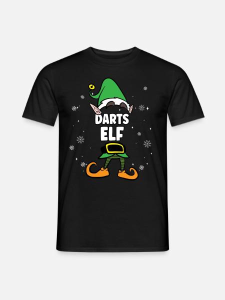 Darts Elf Partnerlook Weihnachten - Männer T-Shirt - Schwarz