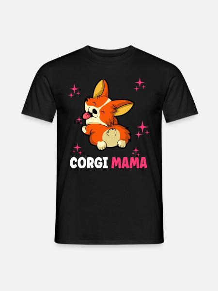Corgi Mama - Männer T-Shirt - Schwarz