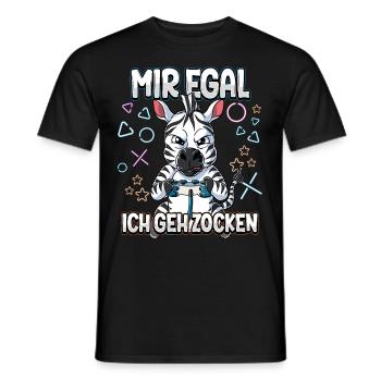Mir Egal Ich Geh Zocken Gaming - Männer T-Shirt - Schwarz - Vorne - AI Model Male 178 light (178cm)