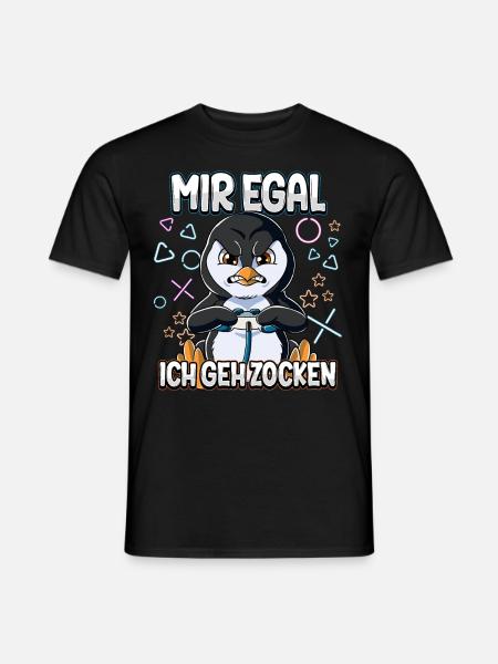 Mir Egal Ich Geh Zocken Gaming - Männer T-Shirt - Schwarz