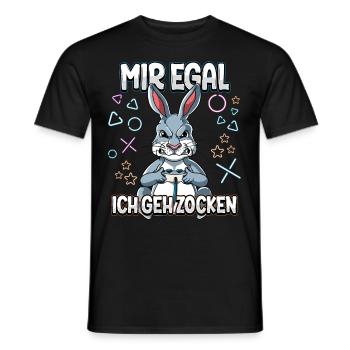 Mir Egal Ich Geh Zocken Gaming - Männer T-Shirt - Schwarz - Vorne - AI Model Male 178 light (178cm)