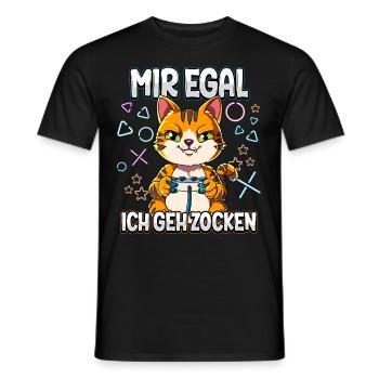 Mir Egal Ich Geh Zocken Gaming - Männer T-Shirt - Schwarz - Vorne - AI Model Male 178 light (178cm)