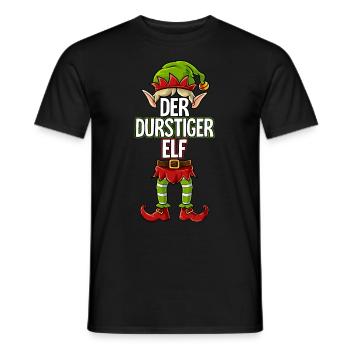 Durstiger Elf Partnerlook Weihnachten - Männer T-Shirt - Schwarz - Vorne - AI Model Male 178 light (178cm)