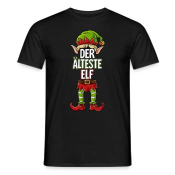 Älteste Elf Partnerlook Weihnachten - Männer T-Shirt - Schwarz - Vorne - AI Model Male 178 light (178cm)