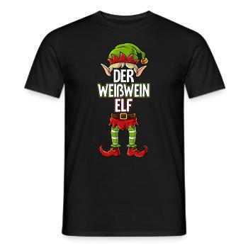 Weißwein Elf Partnerlook Weihnachten - Männer T-Shirt - Schwarz - Vorne - AI Model Male 178 light (178cm)