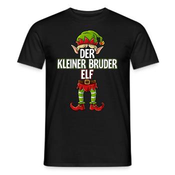 Kleiner Bruder Elf Partnerlook Weihnachten - Männer T-Shirt - Schwarz - Vorne - AI Model Male 178 light (178cm)