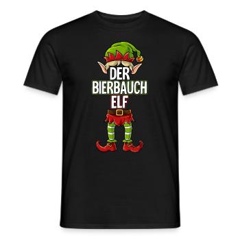 Bierbauch Elf Partnerlook Weihnachten - Männer T-Shirt - Schwarz - Vorne - AI Model Male 178 light (178cm)