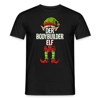 Bodybuilder Elf Partnerlook Weihnachten - Männer T-Shirt - Schwarz - Vorne - AI Model Male 178 light (178cm)