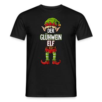 Glühwein Elf Partnerlook Weihnachten - Männer T-Shirt - Schwarz - Vorne - AI Model Male 178 light (178cm)