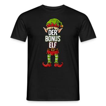 Bonus Elf Partnerlook Weihnachten - Männer T-Shirt - Schwarz - Vorne - AI Model Male 178 light (178cm)