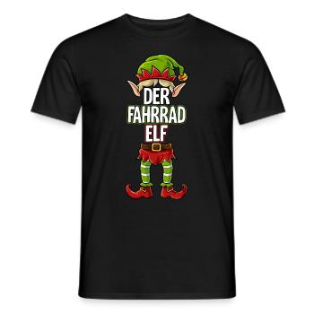 Fahrrad Elf Partnerlook Weihnachten - Männer T-Shirt - Schwarz - Vorne - AI Model Male 178 light (178cm)