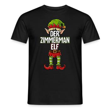 Zimmerman Elf Partnerlook Weihnachten - Männer T-Shirt - Schwarz - Vorne - AI Model Male 178 light (178cm)