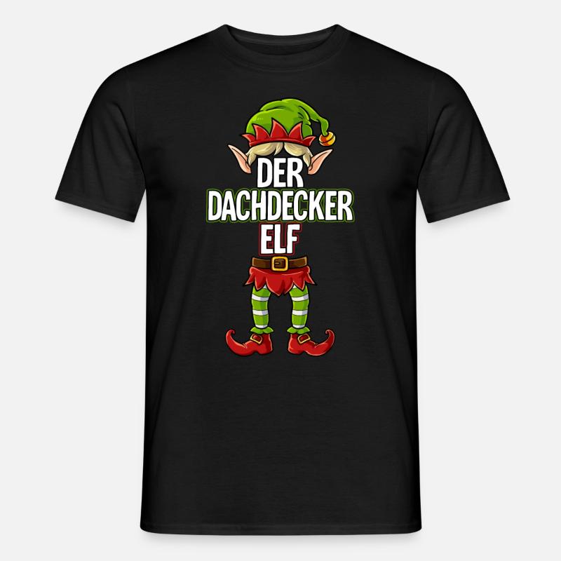 Dachdecker Elf Partnerlook Weihnachten - Männer T-Shirt - Schwarz