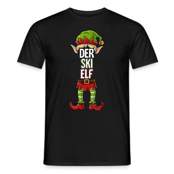 Ski Elf Partnerlook Weihnachten - Männer T-Shirt - Schwarz - Vorne - AI Model Male 178 light (178cm)
