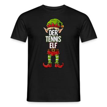 Tennis Elf Partnerlook Weihnachten - Männer T-Shirt - Schwarz - Vorne - AI Model Male 178 light (178cm)