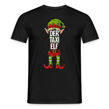 Taxi Elf Partnerlook Weihnachten - Männer T-Shirt - Schwarz - Vorne - AI Model Male 178 light (178cm)