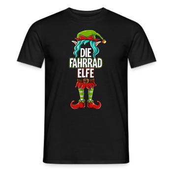 Fahrrad Elfe Partnerlook Weihnachten - Männer T-Shirt - Schwarz - Vorne - AI Model Male 178 light (178cm)