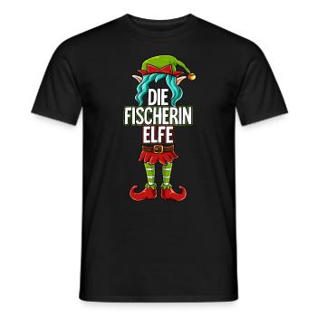 Fischerin Elfe Partnerlook Weihnachten - Männer T-Shirt - Schwarz - Vorne - AI Model Male 178 light (178cm)