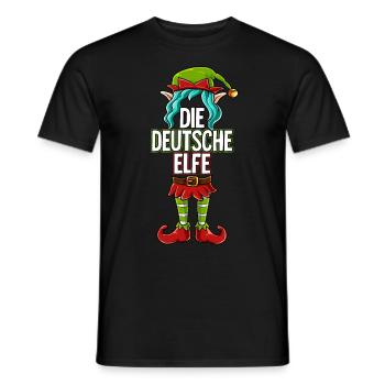 Deutsche Elfe Partnerlook Weihnachten - Männer T-Shirt - Schwarz - Vorne - AI Model Male 178 light (178cm)