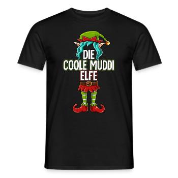 Coole Muddi Elfe Partnerlook Weihnachten - Männer T-Shirt - Schwarz - Vorne - AI Model Male 178 light (178cm)
