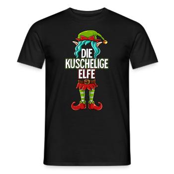 Kuschelige Elfe Partnerlook Weihnachten - Männer T-Shirt - Schwarz - Vorne - AI Model Male 178 light (178cm)