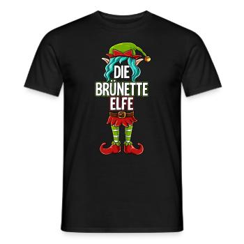 Brünette Elfe Partnerlook Weihnachten - Männer T-Shirt - Schwarz - Vorne - AI Model Male 178 light (178cm)
