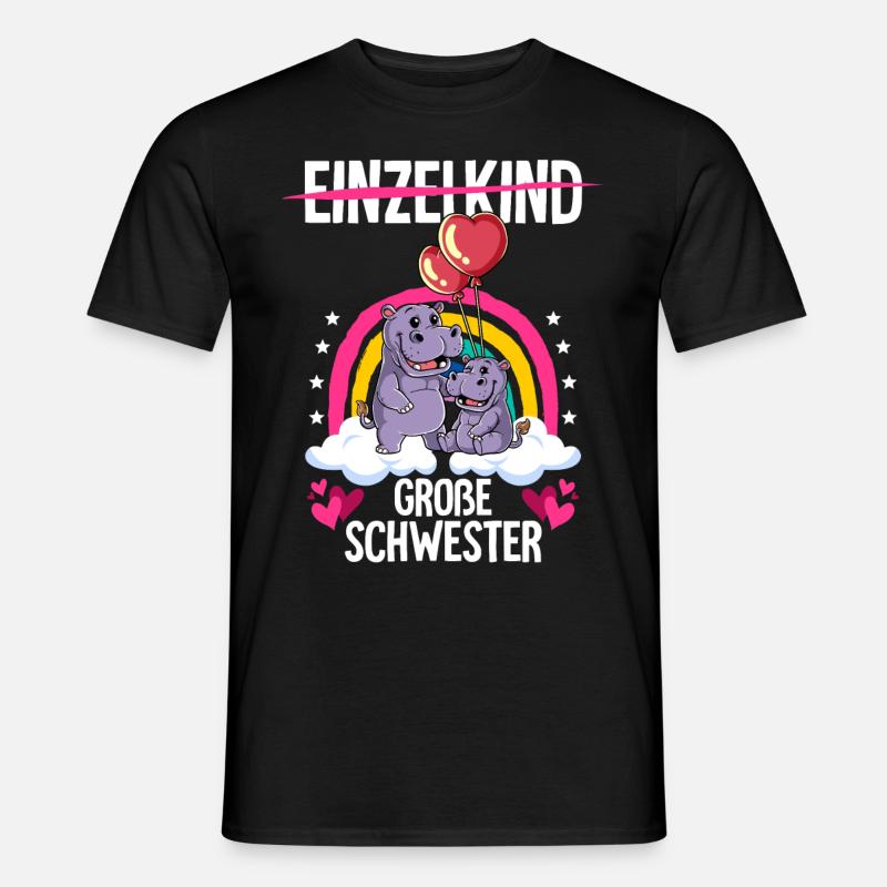 Ich werde Große Schwester Nilpferde - Männer T-Shirt - Schwarz