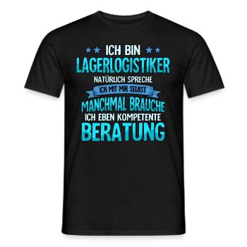 Lagerlogistiker - Männer T-Shirt - Schwarz - Vorne - AI Model Male 178 light (178cm)