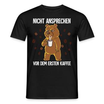 Nicht Ansprechen Vor Dem Ersten Kaffee Bär - Männer T-Shirt - Schwarz - Vorne - AI Model Male 178 light (178cm)