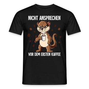 Nicht Ansprechen Vor Dem Ersten Kaffee Otter - Männer T-Shirt - Schwarz - Vorne - AI Model Male 178 light (178cm)