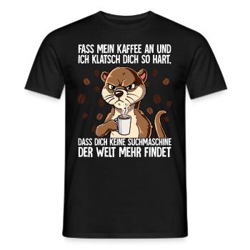 Fass mein Kaffee an und ich klatsch dich Kaffee - Männer T-Shirt - Schwarz - Vorne - AI Model Male 178 light (178cm)