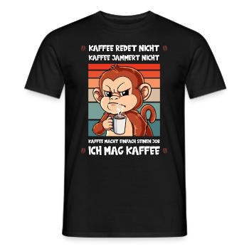 Kaffee Redet Nicht Kaffee Jammert Nicht Affe - Männer T-Shirt - Schwarz - Vorne - AI Model Male 178 light (178cm)