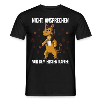 Nicht Ansprechen Vor Dem Ersten Kaffee Pferd - Männer T-Shirt - Schwarz - Vorne - AI Model Male 178 light (178cm)