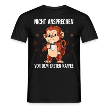 Nicht Ansprechen Vor Dem Ersten Kaffee Affe - Männer T-Shirt - Schwarz - Vorne - AI Model Male 178 light (178cm)