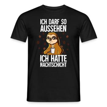 Ich Hatte Nachtschicht Kaffee Faultier - Männer T-Shirt - Schwarz - Vorne - AI Model Male 178 light (178cm)