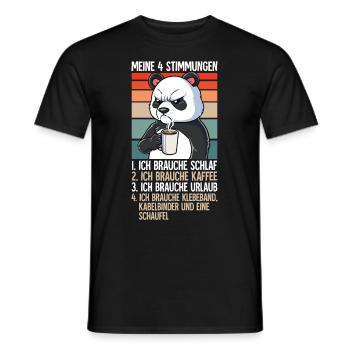 Meine 4 Stimmungen Kaffee Panda - Männer T-Shirt - Schwarz - Vorne - AI Model Male 178 light (178cm)