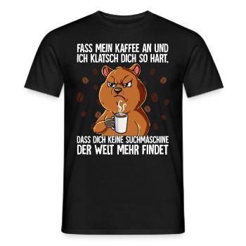 Fass mein Kaffee an und ich klatsch dich Kaffee - Männer T-Shirt - Schwarz - Vorne - AI Model Male 178 light (178cm)