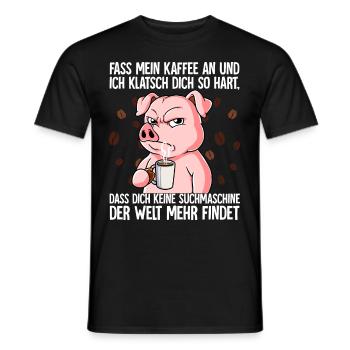 Fass mein Kaffee an und ich klatsch dich Kaffee - Männer T-Shirt - Schwarz - Vorne - AI Model Male 178 light (178cm)