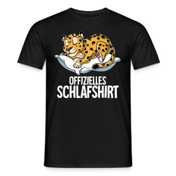 Offizielles Schlafshirt Leopard - Männer T-Shirt - Schwarz - Vorne - AI Model Male 178 light (178cm)
